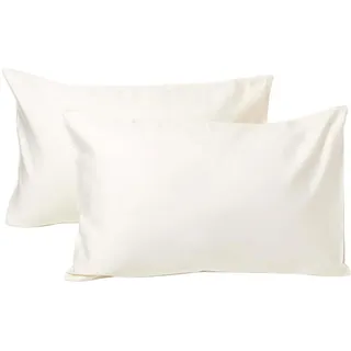 Homescapes Kinder-Kissenbezüge 2er-Set, Bio-Baumwolle , Creme , Textil , Rechteckig , 40x60 cm , Oeko-Tex® , Heimtextilien, Bettwäsche & Leintücher, Bettwäsche