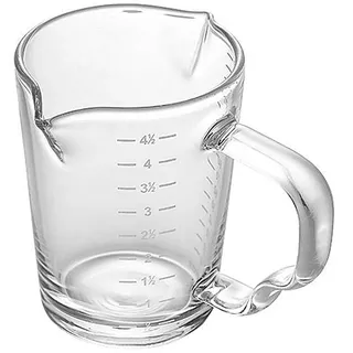 Glas Messbecher mit Messskalen Hitzebeständiges Kältebeständiges Doppelmund Glas Hausgemacht Kaffee Sahne Saucetasse Mischbecher Messbecher Cappuccino Geeignet für Zuhause Café Büro 150ml