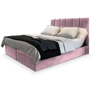 masseno Boxbett mit Bettkasten - rosa/pink , Maße cm B: 180 H: 98