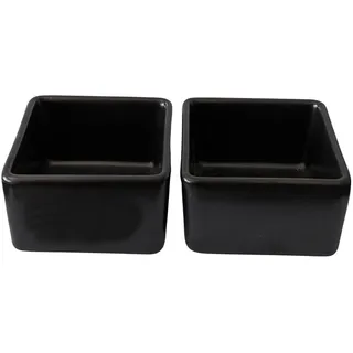 your castle 2er Set kleine Servierschalen-Set für Dips, Soucen oder Snacks in Schwarz Keramik, 7x7 cm