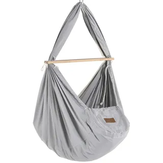 Schmusewolke Federwiege , Anthrazit, Grau , Metall, Textil, Holz , Buche , 135x194x135 cm , Deckenmontage möglich, Feder mit Sicherheitsseil , Babymöbel & Kindermöbel, Babyzimmer, Babybetten, Stubenwagen & Babywiegen