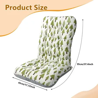 Ergonomisches Sitzkissen - Sitz- und Rückenkissen - Rutschfest - Integrierte Rückenstütze - Gestricktes 100% Polyester - Blattmuster - Für Zuhause & Autositz - Waldgrün
