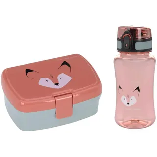 Lässig Brotdose & Trinkflasche Set - Lunch Set mit Lunchbox und Trinkflasche (460 ml)/About Friends Fox