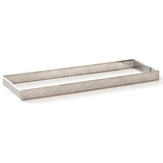 Decora 0064063 RECHTECKIGE PERFORIERTER Edelstahl BACKRAHMEN 10 X 29 X 3,5 H cm, 18/8 Stainless Steel, Silber