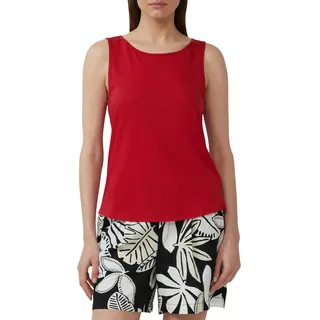 T-Shirt S.OLIVER, Damen, Gr. 42, chilli pepper, Obermaterial: 50% Baumwolle, 50% Modal, unifarben, regular fit taillenbedeckt, Rundhals, Shirts T-Shirt, mit Cut-Out