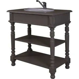 Casa Padrino Landhaus Stil Waschschrank Waschtisch inkl 1 Waschbecken Grau - Bad Schrank - Grau