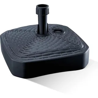 GARDENIX Sonnenschirmständer Quadratisch Anthrazit Rattanoptik aus Kunststoff befüllbar mit Sand, Wasser, Kies zu Garten, Strand, Terrasse -Sonnenschirm Schirmhalter Schirmständer Ständer