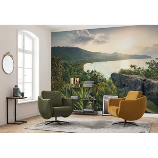 Komar Vlies Fototapete GOLDEN AIR | Tapete, XXL, Dekoration, Natur, Landschaft, Schlafzimmer, Wohnzimmer, Büro, Flur | Größe 450 x 280 cm (Breite x Höhe) | SHX9-039