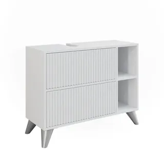 Vicco Waschbeckenunterschrank Leano Weiß 80 x 62 cm mit 2 Schubladen