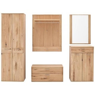 Xxxl Garderobe , Eichefarben , Holz, Holzwerkstoff , 5-teilig , Balkeneiche , furniert, teilmassiv , 1 Schubladen , 240x197x38 cm , Garderobe, Garderoben-sets & Serien, Garderoben-sets