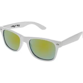 VeyRey Sonnenbrille Nerd verspiegeltes Goldglas - Weiß