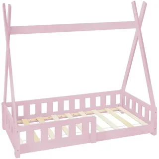 ML-Design Kinderbett Tipi 70 x 140 cm Kiefer massiv Rosa/Pink