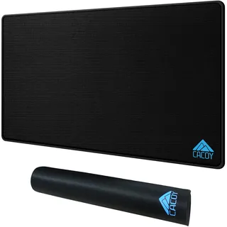 Cacoy 900x500mm Große erweitertes Computer-Mauspad, Gaming Mausmat, Schwarz | Übergröße Rutschfeste Büro Schreibtischunterlage mit Genähte Kanten, Präzises&langlebiges Präzisionsoberfläche Gamer-Mauspads