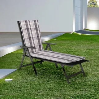 gardenson Liegenauflage 195 x 62 x 8 cm beige kariert 1 St.