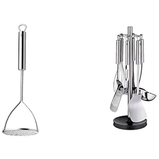 WMF Profi Plus Küchenhelfer Set 7-teilig, Ständer mit 6 Helfern & Profi Plus Kartoffelstampfer 28,5 cm, Cromargan Edelstahl teilmattiert, spülmaschinengeeignet