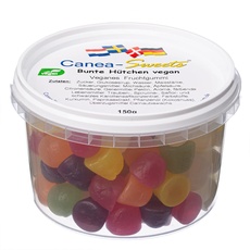 Canea Sweets Bunte Hütchen | Veganes Fruchtgummi | Mit natürlichem Fruchtsaft | Weich | 150 g