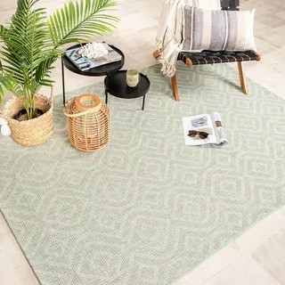 In- & Outdoor Teppich - Summer Retro Mint - 140x200cm - Modern, Retro - Balkon, Garten / Terrasse -  FRAAI | Home & Living - Türkis
