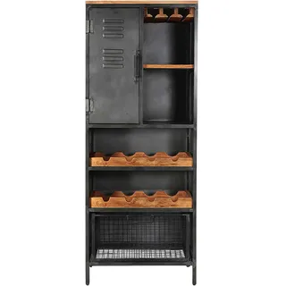 MID.YOU Barschrank 72 x 183 x 42 cm Braun/Schwarz