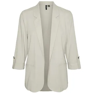 Vero Moda Damen Legeres Blazer Jackett mit Dreiviertel Arm Leichter Sakko Eleganter Business Shacket, Farben:Beige-2, Größe:XS