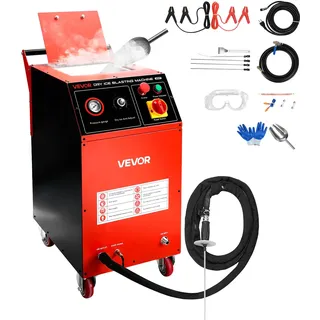 Vevor Trockeneisstrahlgerät, 7,5kg, Trockeneis Strahlanlage 4 Düsen, Trockeneis-Blaster-Reinigung, Einstellbare Druckmenge, Trockeneisstrahlen-Reinigungsmaschine für Auto, Schiff, Luftfahrt, Chemie
