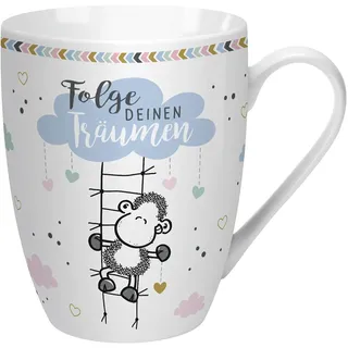 Sheepworld Tasse mit Spruch "Folge deinen Träumen" | Kaffeetasse, Porzellan, 30 cl | Sheepworld Lieblingstasse, Geschenk, Liebe, Freunde | 59611