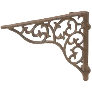 Dehner Regalträger nostalgisch, ca. 23 x 20 x 4 cm, Gusseisen, edelrostfarben, Rost