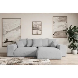 altdecor Ecksofa mit Schlaffunktion 2-Sitzer Hellgrau