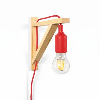 BARCELONA LED Wandleuchte Rot Nordic Holz Silikon YOJO