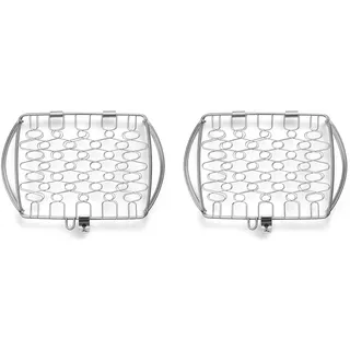 Weber Fisch & Gemüsehalter/Korb - Klein (28 x 20cm), aus Edelstahl, Ideal zum BBQ/Grillen von empfindlichen Grillgut, einfaches Wenden auf dem Grill, spühlmaschinenfest - Silber (6470) (Packung mit 2)