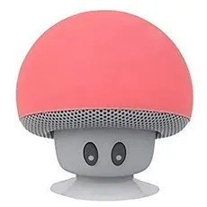 Hipipooo Mini Mushroom Tragbarer drahtloser Bluetooth V2.1-Lautsprecher und Halter mit Saugnapf Kompatibel mit iPad, iPhone, Android-Handy, Tablet PC (rot)