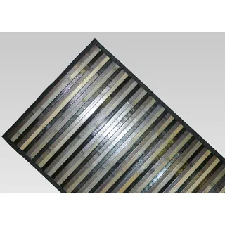 BIANCHERIAWEB Bambus Teppich Degradè Schwarz, Kücheläufer 30x40 cm, Küchenteppich rutschfest 100% Bambus, Küchenspur aus strapazierfähigem Material, nimmt Keine Flecken auf