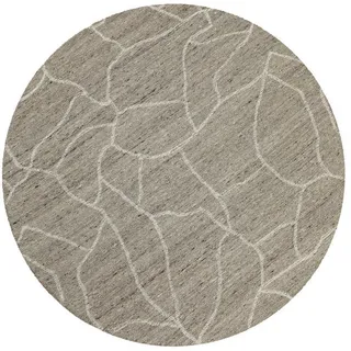 Wecon Home Webteppich , Creme, Grau , Textil , Steinoptik , rund , Oeko-Tex® Standard 100 , für Fußbodenheizung geeignet, in verschiedenen Größen erhältlich, pflegeleicht, strapazierfähig , Teppiche und Böden, Teppiche, Runde Teppiche