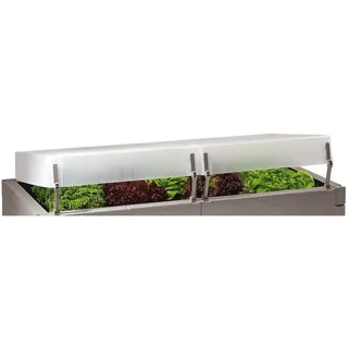Juwel Thermo-Hauben für Hochbeete 130x60cm 2 Hauben mit Scharniere, Lüftungshebel, - Weiß
