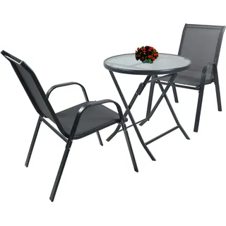 VCM Balkonset 3-tlg. Schwarz