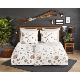 Good Morning Wendebettwäsche Mirre 2 Stk. tlg. Biber, 135x200, Warm, Weich, Wendeoptik, Reißverschluss, Simple, Sand Baumwolle, B/L: ca. cm - Sand