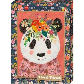 HEYE Puzzle Floral Friends: kuscheliger Panda 1000 Teile