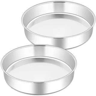 Joyfair Backform 2er Set, Edelstahl Kuchenform Rund Kuchenbackform, Gesund & Ungiftig, Leicht zu Reinigen & Spülmaschinenfest - 21cm
