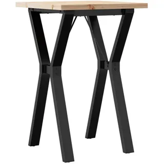 vidaXL Esstisch Y-Gestell 50x50x75,5 cm Massivholz Kiefer & Stahl - Braun