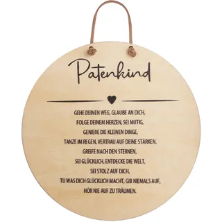 CJ&M Patenkind Plättchen | Holzschild | Geschenk Patenkind | Geschenk Taufe | Patenkind | Pate | Geburtstag Patenkind