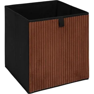 HowHomely | Aufbewahrungsbox - Klappbox - Regalbox - 30x30x30 cm - schwarz kupfer - Dekobox - Schwarz, Kupfer