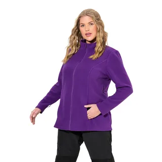 Ulla Popken Damen Fleecejacke, Baukastensystem, Innenjacke, Stehkragen, Dunkle Pflaume, 54-56 EU