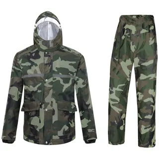 Ynport Crefreak Wasserdichter Anzug für Herren/Damen, Camouflage-Muster, mit Kapuze