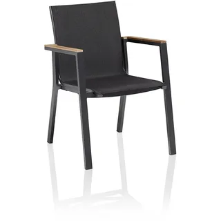Kettler Rasmus Teak Stapelsessel Aluminium/Outdoorgewebe