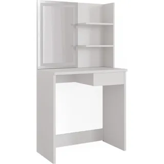 Vicco Schminktisch Dekos, 75 cm mit LED-Spiegel, Weiß - Weiß