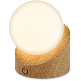 Briloner Mini LED Tischlampe Holzoptik