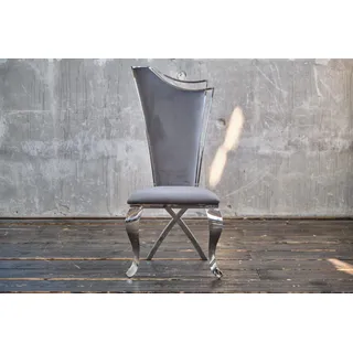 KAWOLA Esszimmerstuhl Amalia Polyester grau