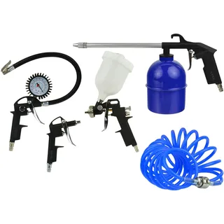 GEKO | Lackierpistole, Profi Farbsprühsystem, Spraypistole mit Plastikbecher und Düse, Spritzpistole, Lackierpistole Set mit Kompressor