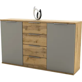 Sideboard Beistellschrank Anrichte Standschrank Kommode Schrank "Constantin I" Wildeiche / Basaltgrau