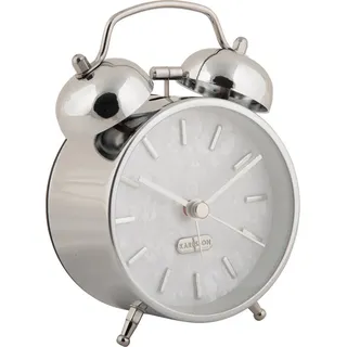 Wecker Retro PEARL GLOW, Ø 8 cm - Silber