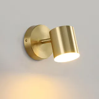 YOOCHUENG Wandleuchte Innen Gold,LED Leselampe Wand, 350° Drehbar mit Dreifarbige Beleuchtung (Warm/Weiß/Neutral), Modern Wandlampe für Schlafzimmer Nachttisch, Stil A